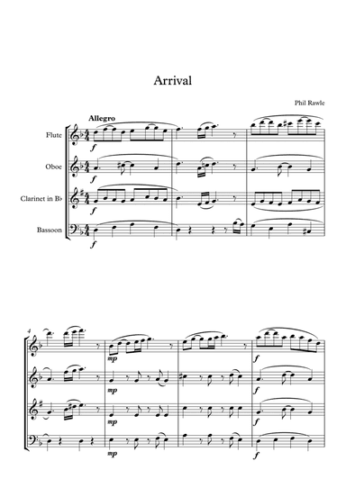 Arrival - Wind Quartet