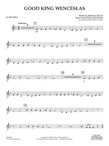 Good King Wenceslas (arr. Michael Oare) - Bb Trumpet