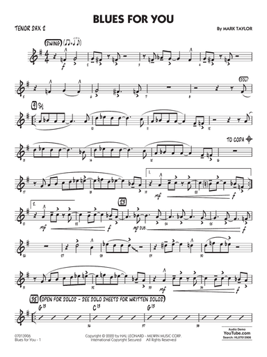 Blues for You - Tenor Sax 2