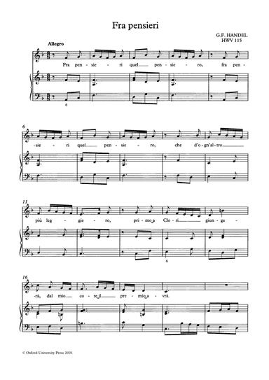 Fra pensieri, HWV 115