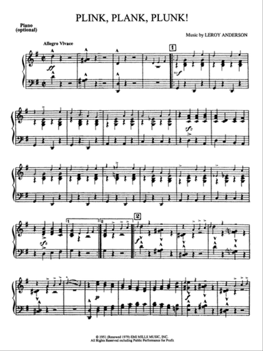Plink, Plank, Plunk!: Piano Accompaniment
