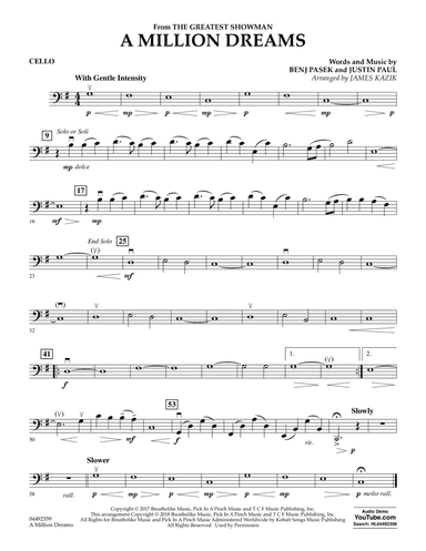 A Million Dreams (from The Greatest Showman) (arr. James Kazik) - Cello