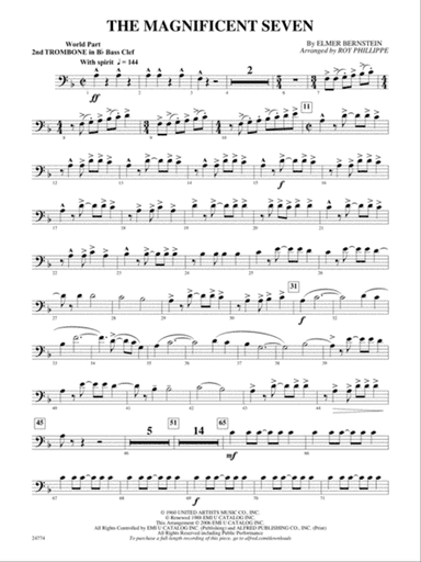 The Magnificent Seven: (wp) 2nd B-flat Trombone B.C.