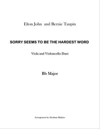 Sorry Seems To Be The Hardest Word
