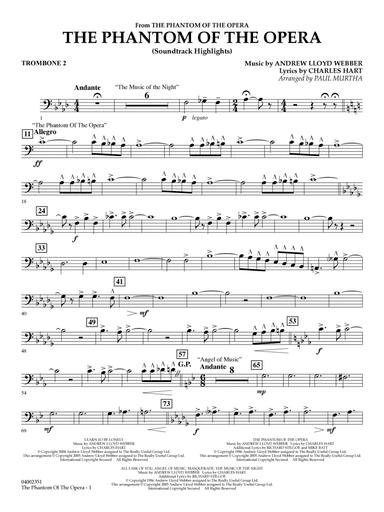The Phantom Of The Opera (Soundtrack Highlights) (arr. Paul Murtha) - Trombone 2