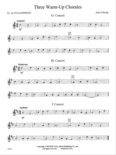 Three Warm-Up Chorales: E-flat Alto Saxophone