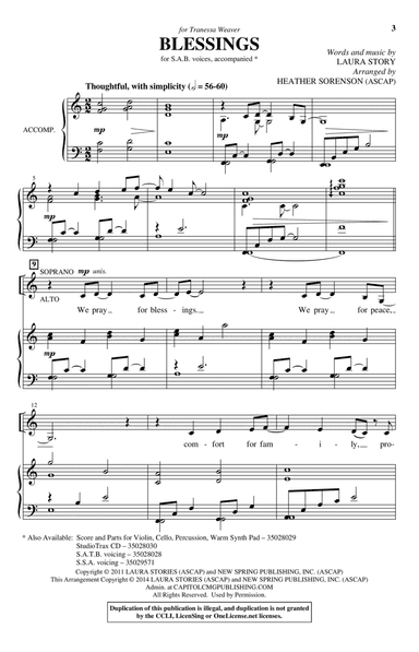 Blessings (arr. Heather Sorenson)
