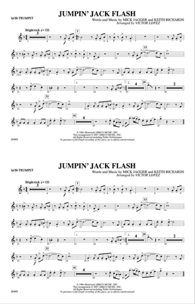 Jumpin' Jack Flash: 1st B-flat Trumpet