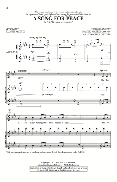 A Song For Peace (arr. Daniel Mattix)