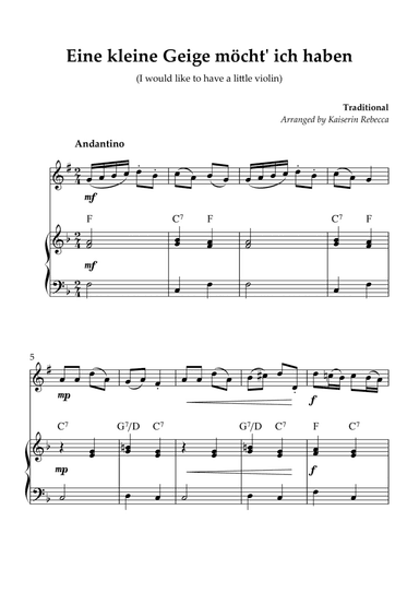 Eine kleine Geige möcht' ich haben (I would like to have a little violin)