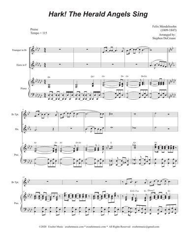 Hark! The Herald Angels Sing (Duet for Bb-Trumpet and French Horn)