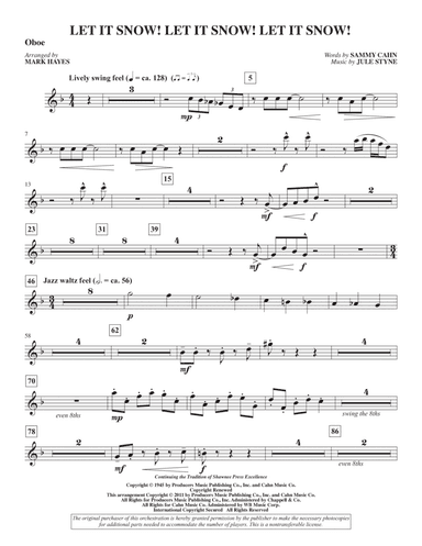 Let It Snow! Let It Snow! Let It Snow! (arr. Mark Hayes) - Oboe