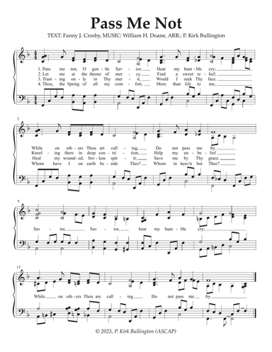 Pass Me Not Alternate Arrangement