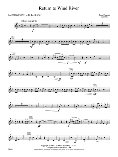 Return to Wind River: (wp) 2nd B-flat Trombone T.C.