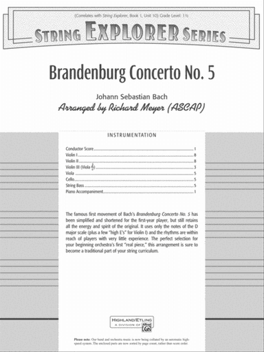 Brandenburg Concerto No. 5: Score