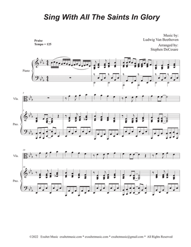 Sing With All The Saints In Glory (Viola solo and Piano)