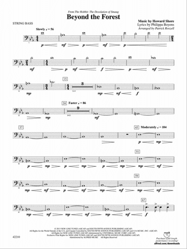 Beyond the Forest (from The Hobbit: The Desolation of Smaug): String Bass