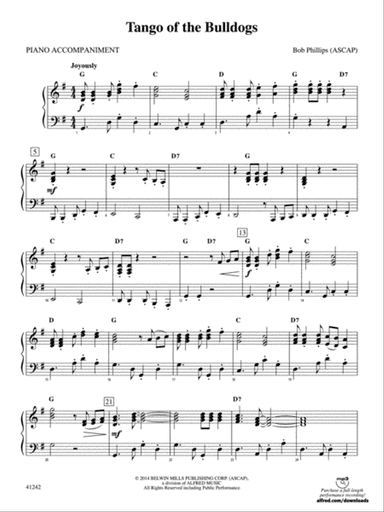 Tango of the Bulldogs: Piano Accompaniment