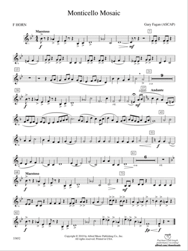 Monticello Mosaic: 1st F Horn