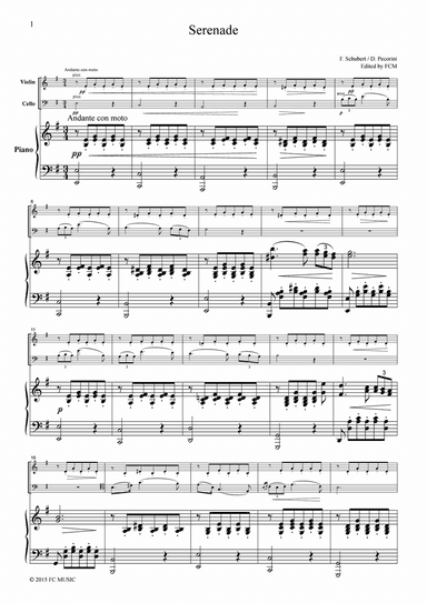 Schubert Serenade, for piano trio, PS104