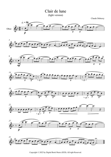 Clair de lune - Claude Debussy (Oboe)