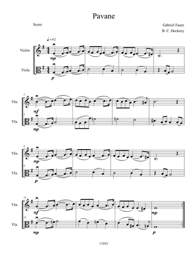 Pavane (Violin and Viola Duet)
