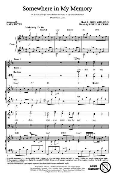Somewhere In My Memory (from Home Alone) (arr. Mark Hayes)