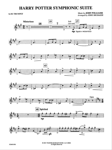 Harry Potter Symphonic Suite: 1st B-flat Trumpet