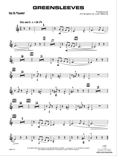 Greensleeves: 3rd B-flat Trumpet