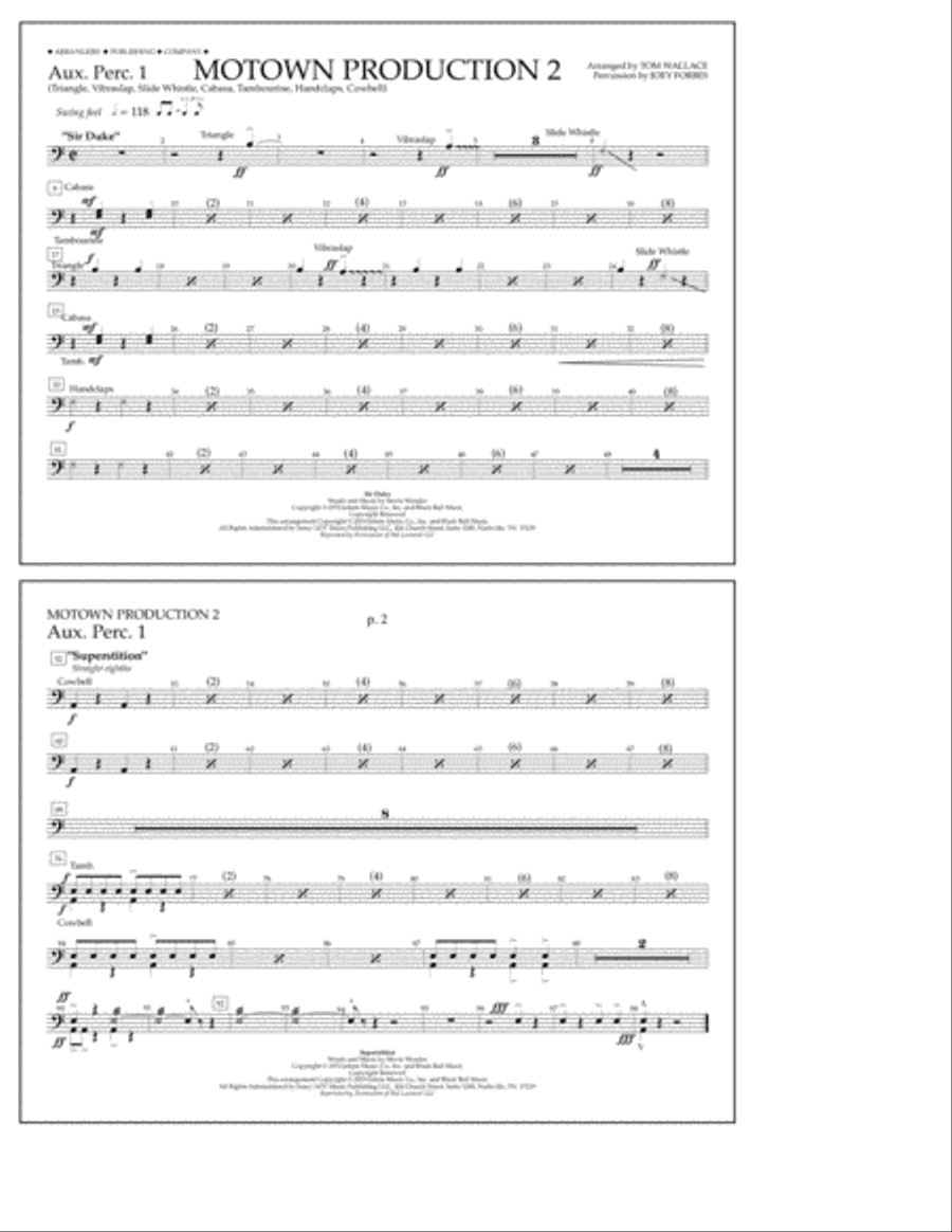Motown Production 2 (arr. Tom Wallace) - Aux. Perc. 1