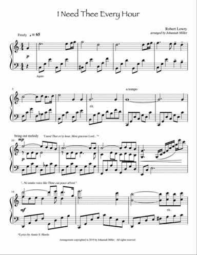 I Need Thee Every Hour