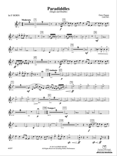 Paradiddles: 1st F Horn