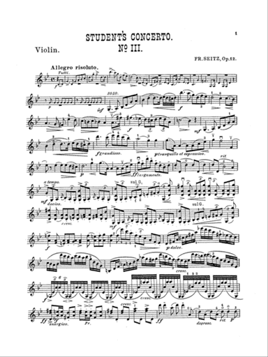 Seitz: Student's Concerto No. 3 in G Minor, Op. 12
