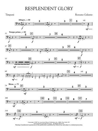 Resplendent Glory - Timpani