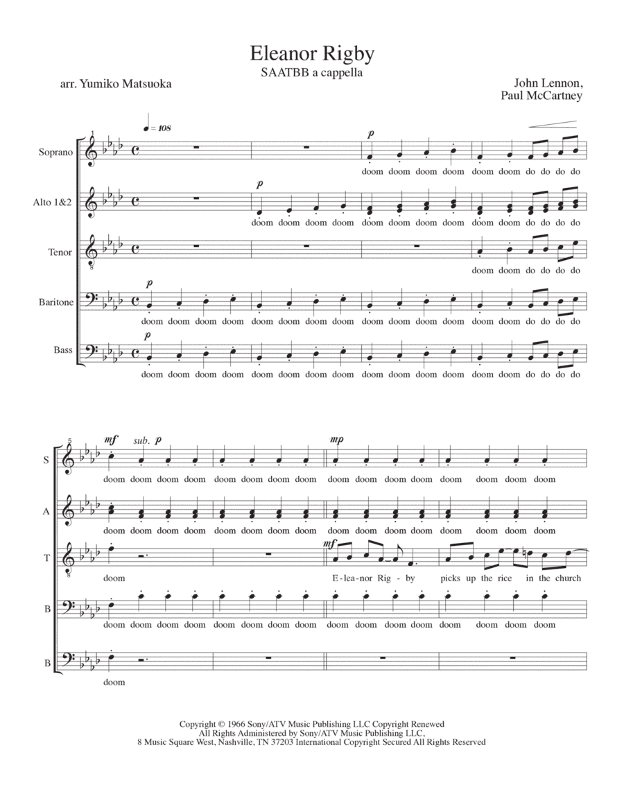 Eleanor Rigby - Score Only