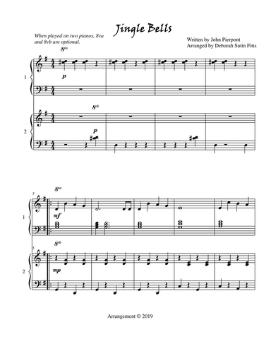 Jingle Bells for Duet or Two Pianos