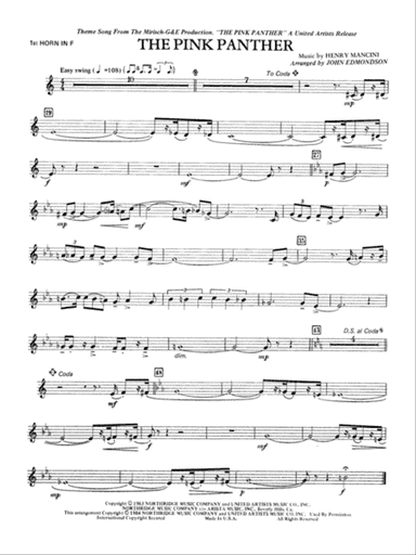 The Pink Panther: 1st F Horn