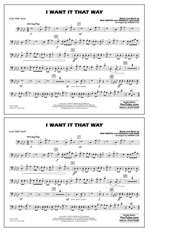 I Want It That Way (arr. Ishbah Cox) - Electric Bass