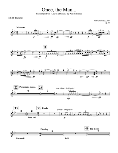 Once, the Man...: 1st B-flat Trumpet