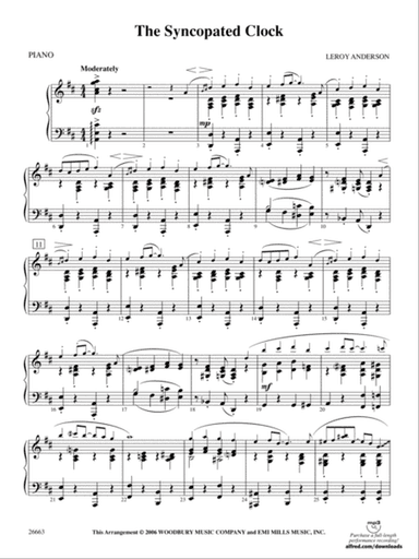 The Syncopated Clock: Piano Accompaniment