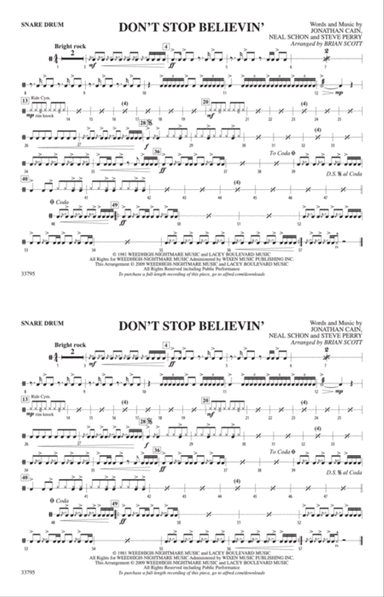 Don't Stop Believin': Snare Drum