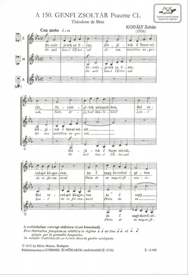 Geneva Psalm 150 (Or soit loue l'eternel)