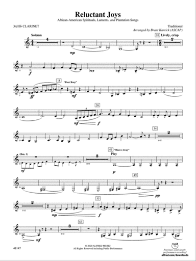 Reluctant Joys: 3rd B-flat Clarinet