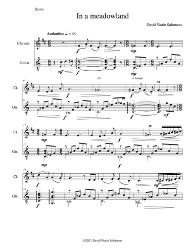 In a Meadowland for clarinet and guitar