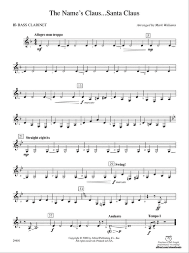 The Name's Claus ... Santa Claus: B-flat Bass Clarinet