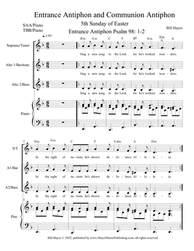 Antiphons for 5th Sunday in Easter,