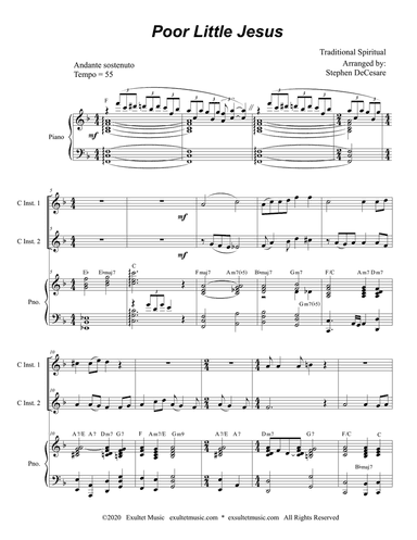 Poor Little Jesus (Duet for C-Instruments)