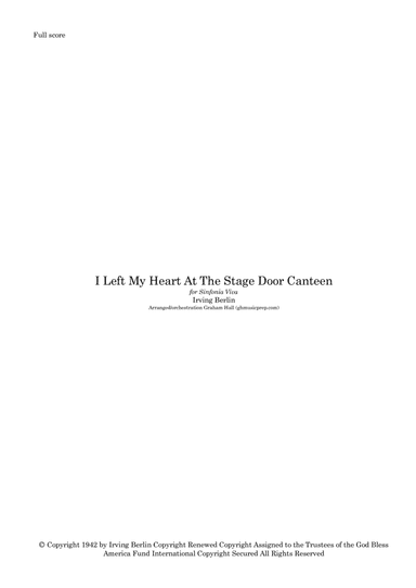 I Left My Heart At The Stage Door Canteen