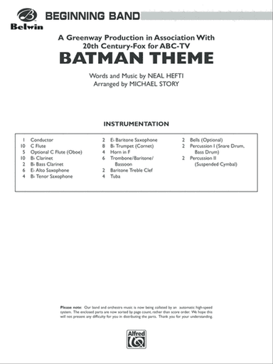Batman Theme (from the Original TV Series): Score