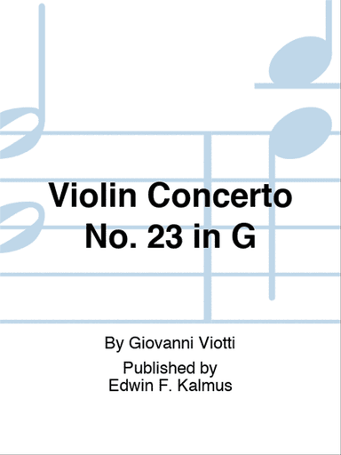 Violin Concerto No. 23 in G